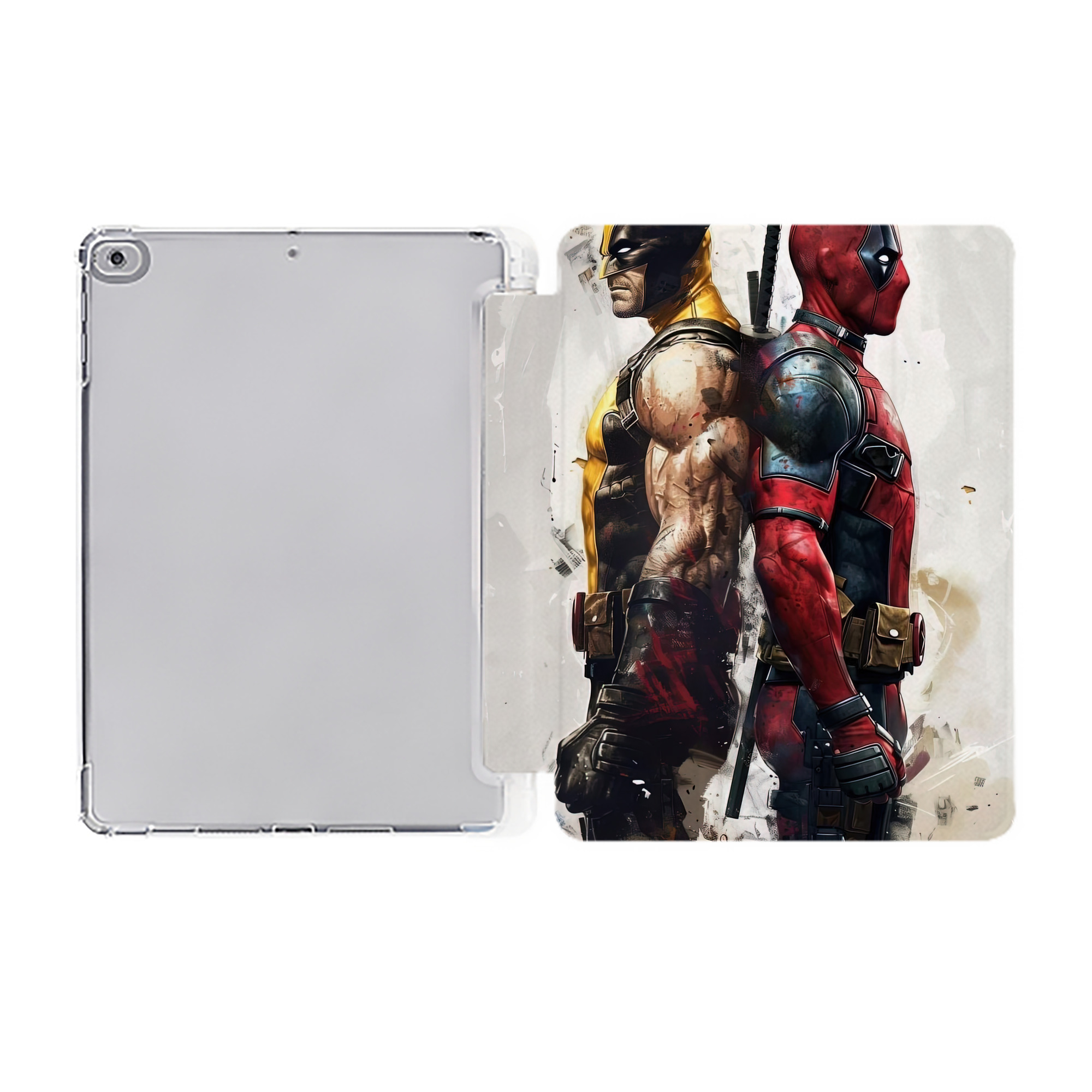 （画像用） Deadpool デッドプール IPad ケース ペン収納付き 三つ折りスタンド PUレザー×シリコン 対応機種9.5/10.5/10.9インチ